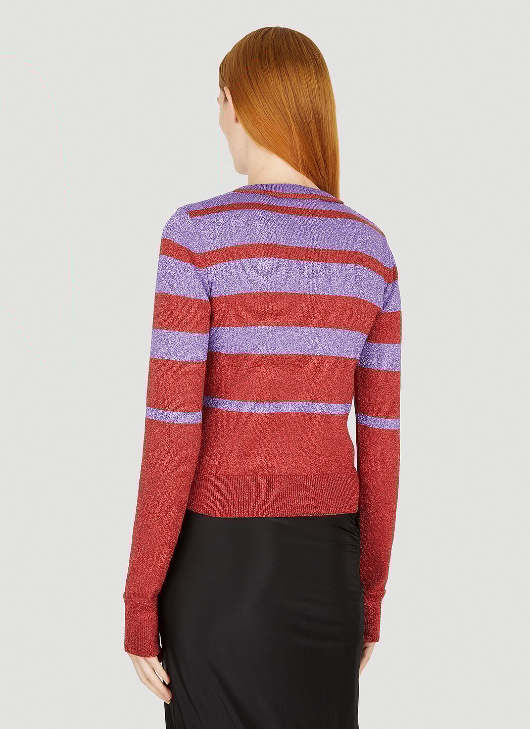 Rabanne Metallic Striped Sweater in Red LN CC