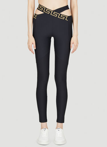 Versace Greca Crossover Leggings Black ver0251026