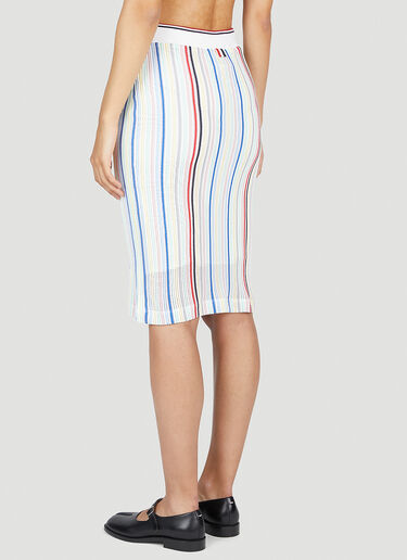 Thom Browne Striped Midi Skirt White thb0252010