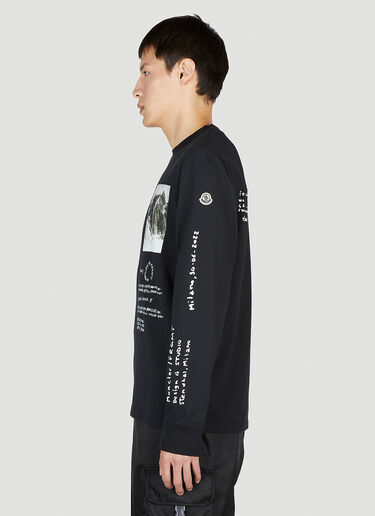 7 Moncler Fragment Graphic Print Long Sleeve T-Shirt Black mfr0154007