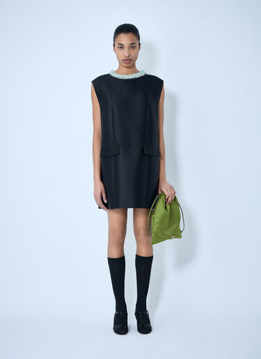 Prada Embellished Neckline Sleeveless Dress Black pra0264018