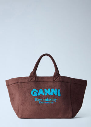 GANNI XXL Reversible Tote Bag Brown gan0265031