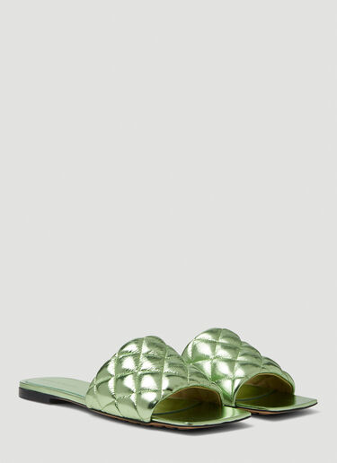 Bottega Veneta Lido Flat Sandals Green bov0249069