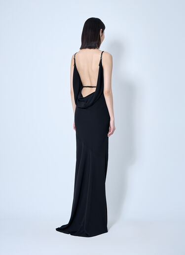Mugler Crepe Maxi Dress Black mug0259003