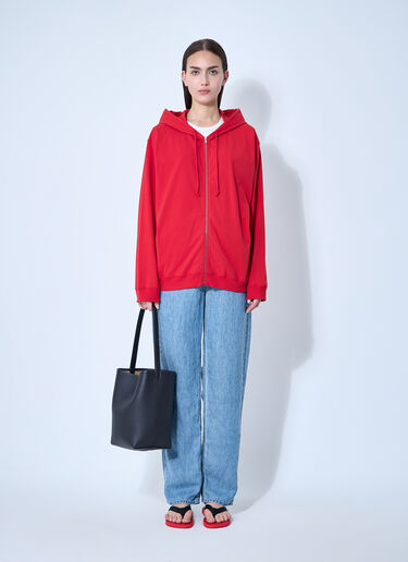 The Row Rosy Zip-Up Hooded Sweatshirt Red row0260010
