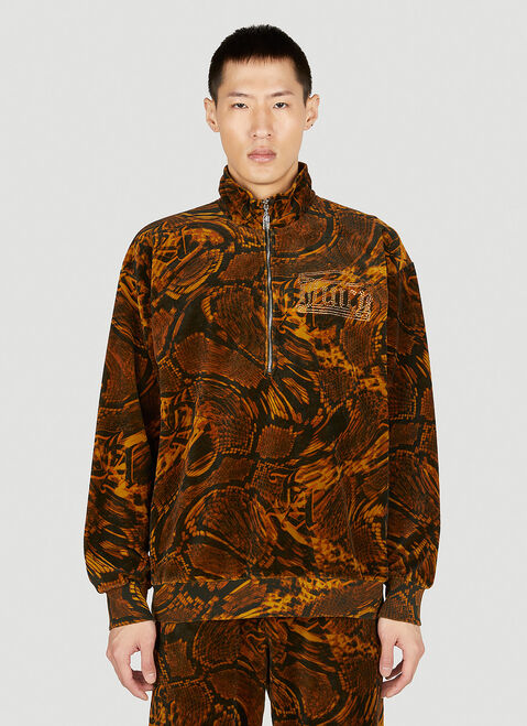 Aries Psysnake Half Zip Sweatshirt White ari0254007