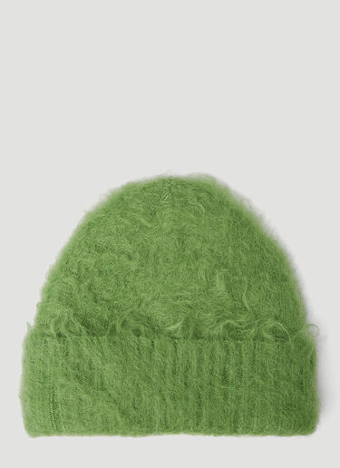 Acne Studios Fuzzy Beanie Hat Green acn0154034