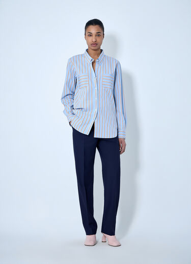 Dries Van Noten Striped Cotton Poplin Shirt Light Blue dvn0264023