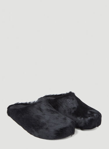 Marni Fussbett Long Haired Mules Black mni0147018