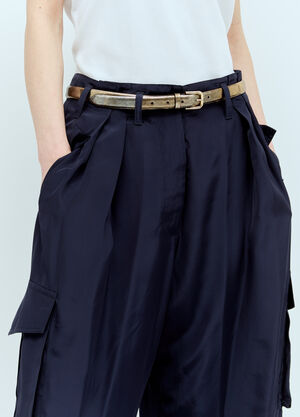 Dries Van Noten Snakeskin Leather Belt Pink dvn0260018