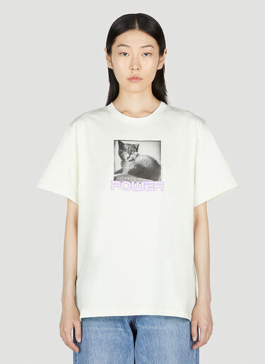 Stella McCartney キャットパワー Tシャツ ホワイト stm0253010