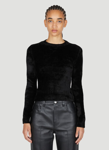 Isabel Marant Panila Velour-Knit Sweater Black ibm0253011