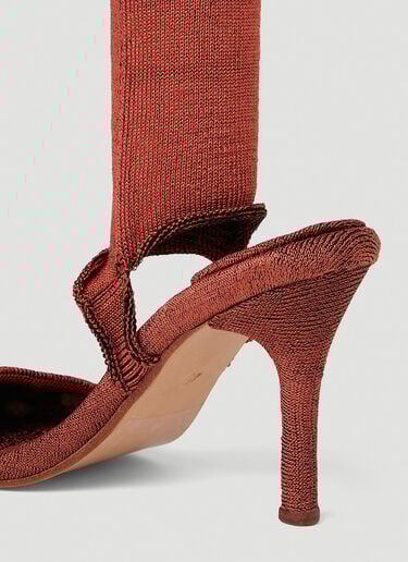 Isa Boulder Short Garter Heel Sandals Red isa0249017