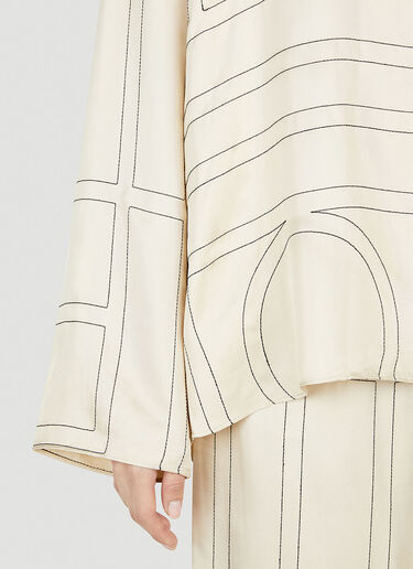 TOTEME Monogram Pyjama Shirt Beige tot0251050