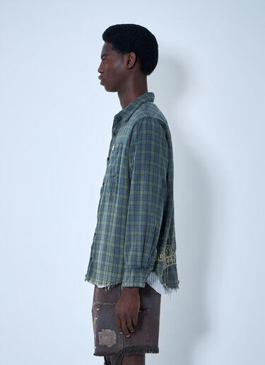 Paly Distressed Flannel Shirt Navy pal0160005