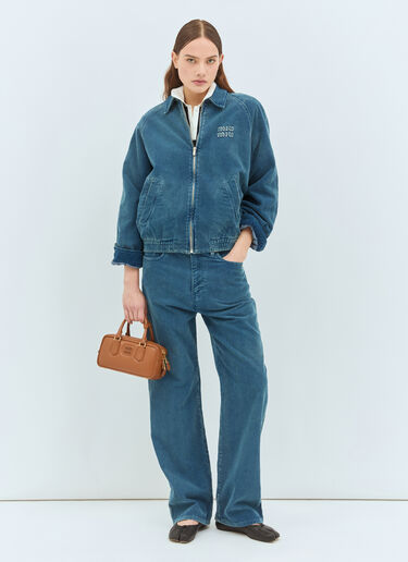 Miu Miu Corduroy Bomber Jacket Blue miu0259002