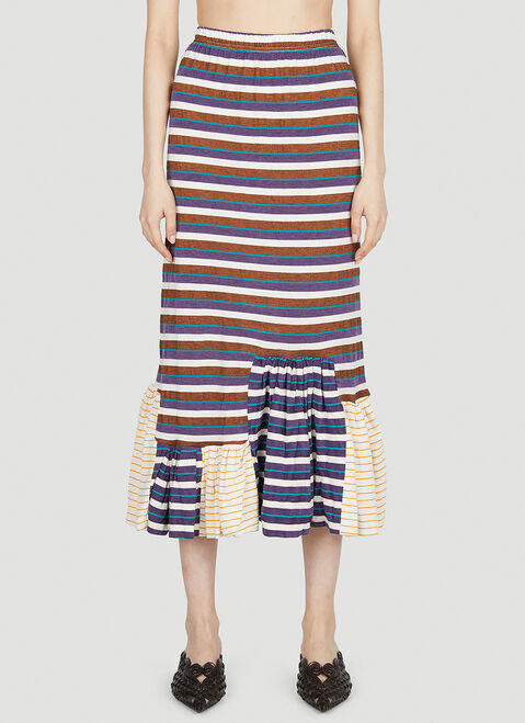 Reward If Found Ruffled Striped Skirt Multicolour rif0251010