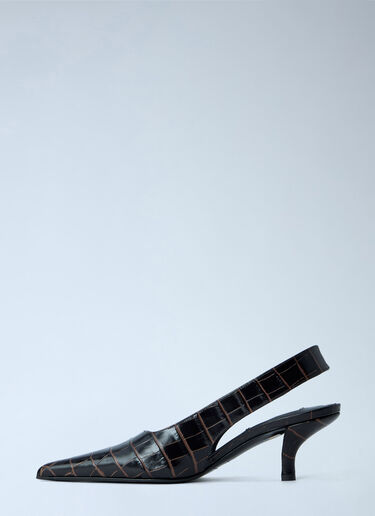 LN-CC® - Toteme: Classic Croco-Embossed Slingbacks - Black Toteme Classic Croco-Embossed Slingbacks Black tot0265069
