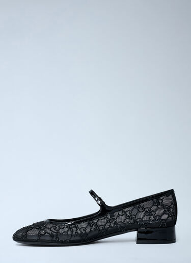 Gucci Embellished GG Ballerina Flats Black guc0261063