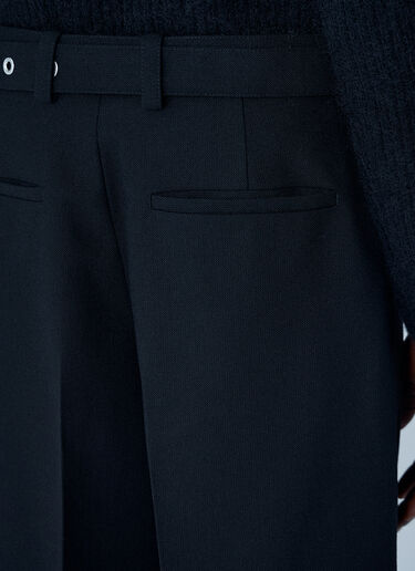 Jil Sander Belted Tailored Wool Pants Black jil0162024