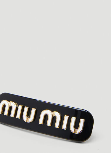 Miu Miu Logo Plaque Hair Clip Black miu0254042
