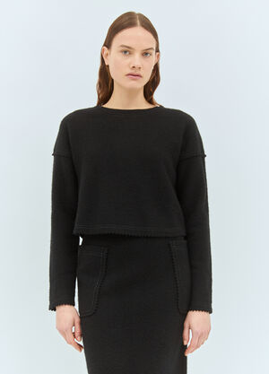Acne Studios Wool And Cashmere Cropped Sweater Green acn0258003