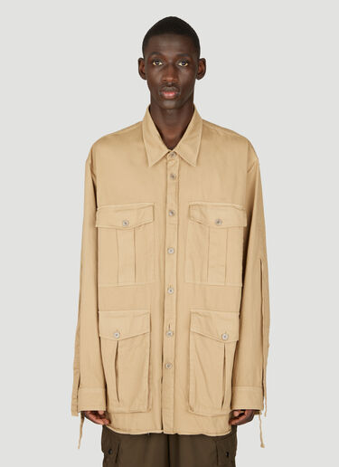 Dries Van Noten 斜纹布工装衬衫  米色 dvn0156017