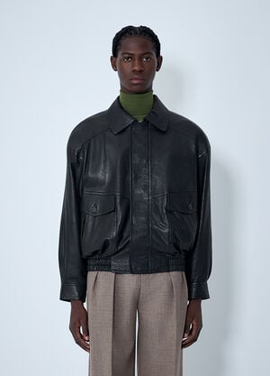 Saint Laurent Leather Blouson Jacket Black sla0162008