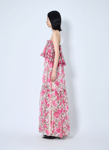LN-CC® - Chloé: Long Silk Muslin Dress - Pink Chloé Long Silk Muslin Dress Pink chl0264010