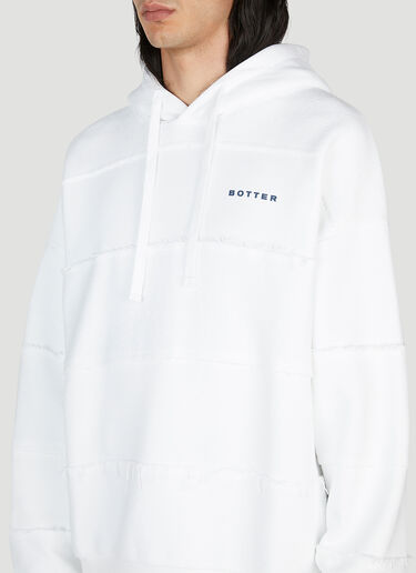 Botter Raw Edge Logo Hooded Sweatshirt White bot0152008