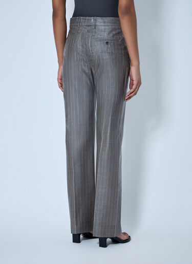 LN-CC® - Acne Studios: Coated Pinstripe Trousers - Grey Acne Studios Coated Pinstripe Trousers Grey acn0264043