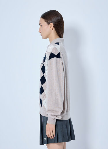 LN-CC® - Miu Miu: Cashmere Polo Sweater - Beige Miu Miu Cashmere Polo Sweater Beige miu0266021