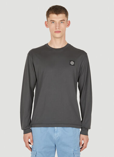 Stone Island Compass Patch Long Sleeve T-Shirt Grey sto0150118