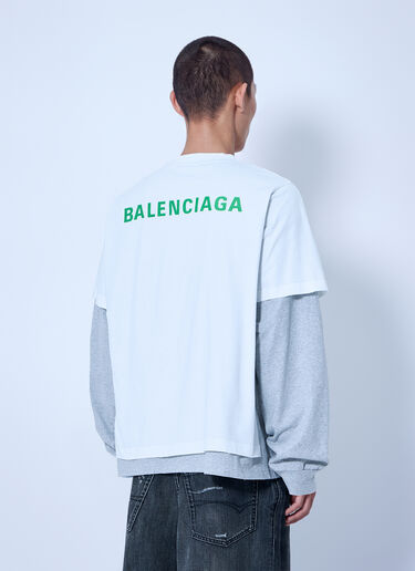 LN-CC® - Balenciaga: Hybrid Double T-Shirt - White Balenciaga Hybrid Double T-Shirt White bal0166011
