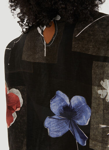GANNI Floral Print Shirt Black gan0249003