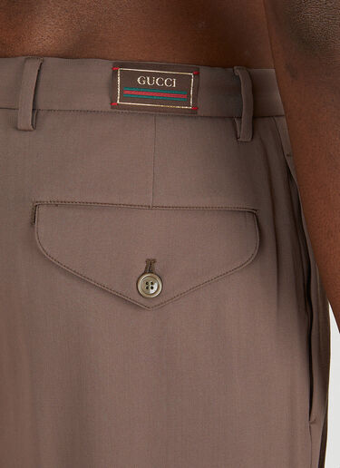 Gucci Pleated Pants Brown guc0150082