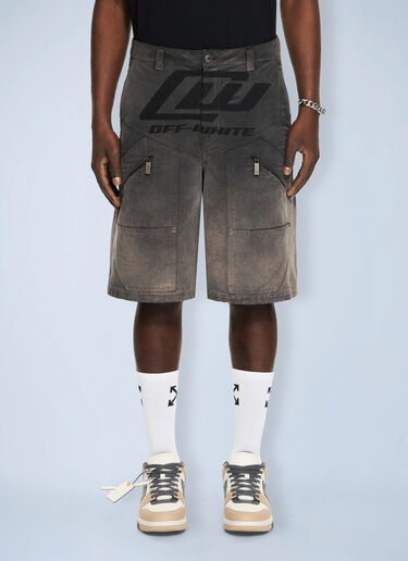 LN-CC® - Off-White: Owr Grad Cot Carpenter Short - Black Off-White Owr Grad Cot Carpenter Short Black ofw0164129