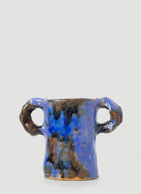 Niko June Paint Splatter Vase Blue nkj0349006