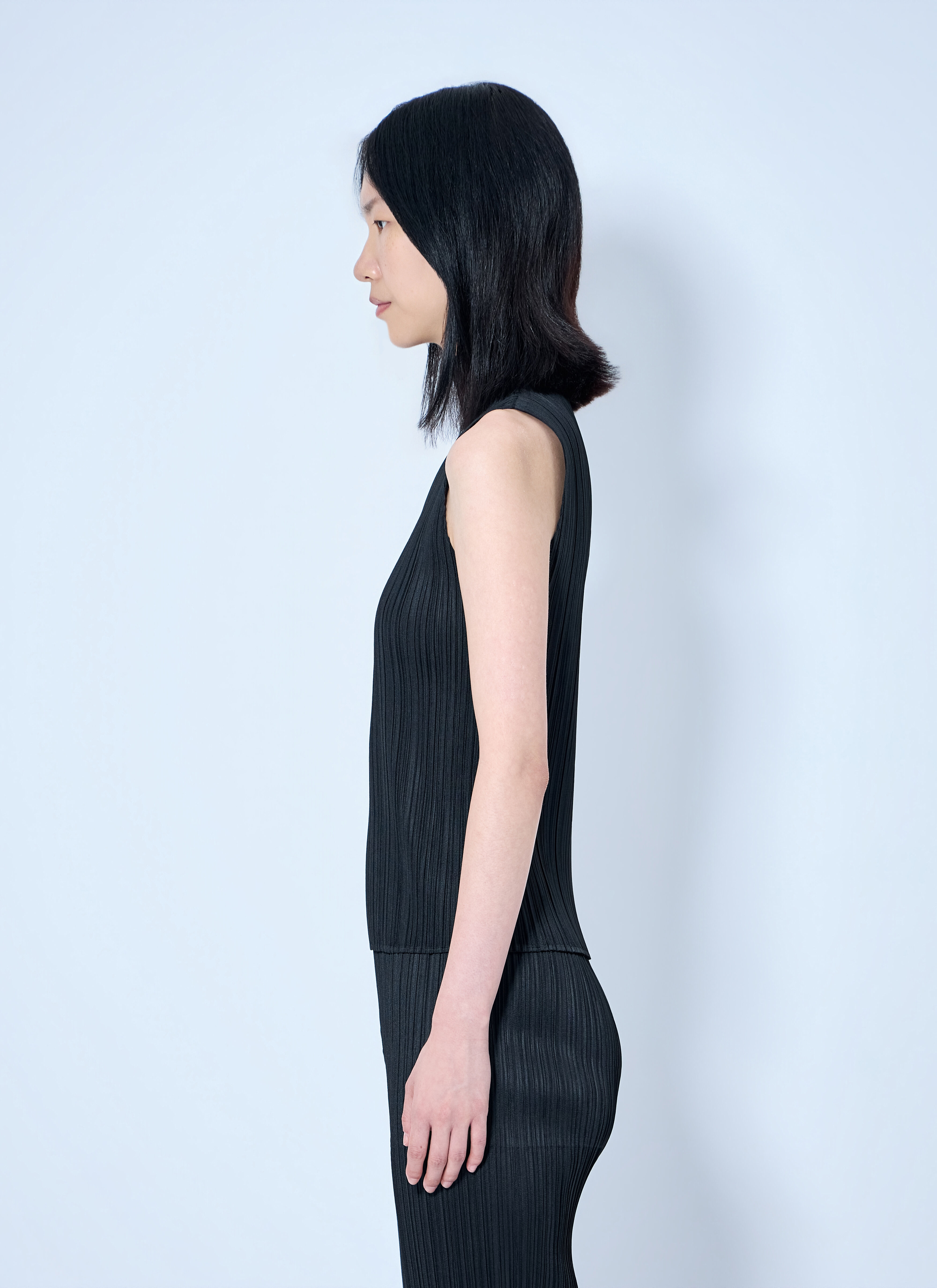 Pleats Please Issey Miyake Women's' Sleeveless Ribbed High-Neck