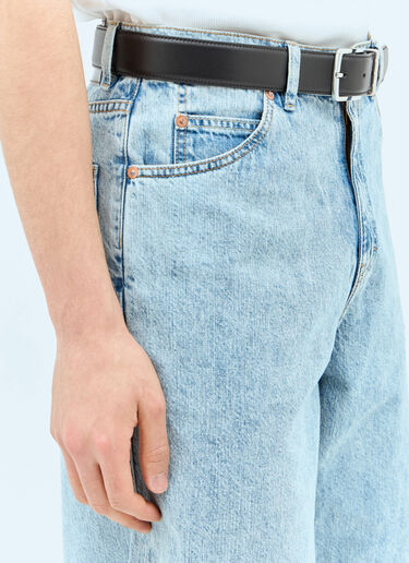 Bottega Veneta Intreccio Loop Leather Belt Black bov0157019