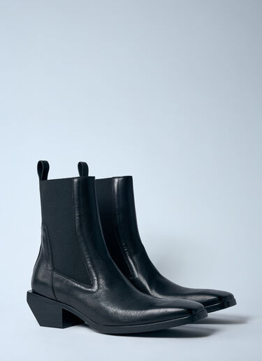 Rick Owens 스티발리 가죽 부츠 블랙 ric0159052