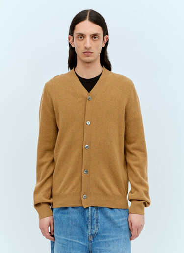 Comme Des Garçons PLAY Wool Knit Cardigan Camel cpl0356011