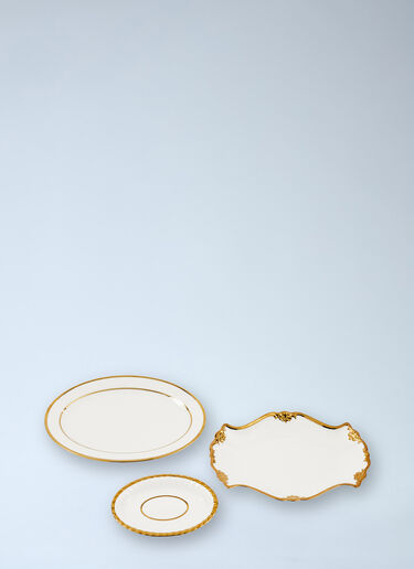 Set Of Three Golden Finds Plates POLSPOTTEN Set Of Three Golden Finds Plates White wps0691995