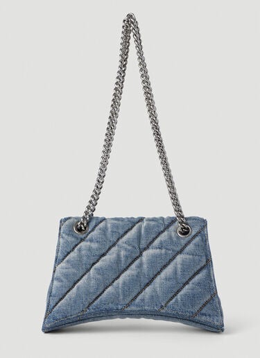 Balenciaga Denim Crush Quilted Shoulder Bag Light Blue bal0252095