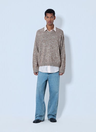 Maison Margiela V-neck Knit Sweater Brown mla0164100