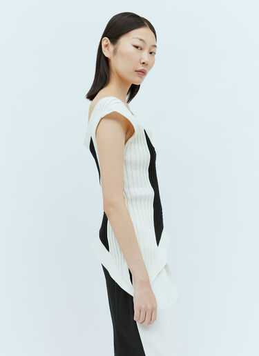 ポインテッド コントラストリブトップ Issey Miyake ポインテッド コントラストリブトップ ブラック ism0254002