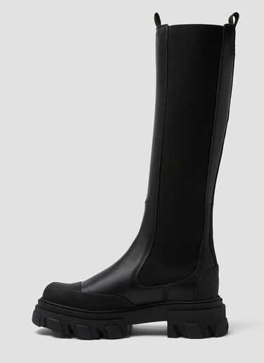 GANNI Knee Chelsea Boots Black gan0249051