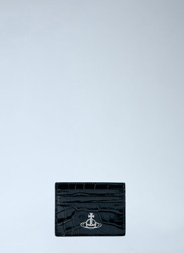 Embossed Leather Card Holder Vivienne Westwood Embossed Leather Card Holder Black vvw0263054