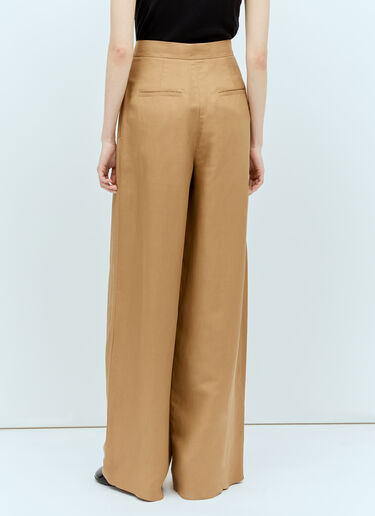 Max Mara Linen-And-Silk Pants Camel max0256019