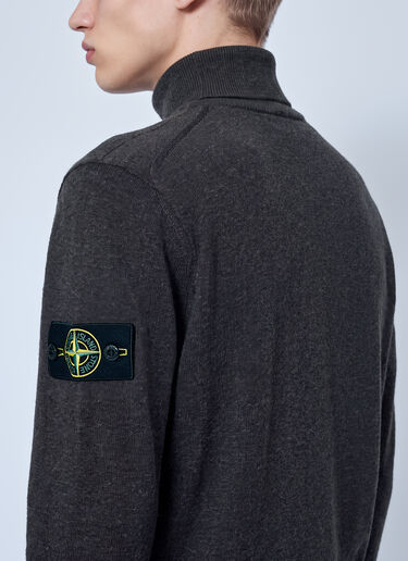 LN-CC® - Stone Island: Zip-Up Wool Cardigan - Dark Grey Stone Island Zip-Up Wool Cardigan Dark Grey sto0165050
